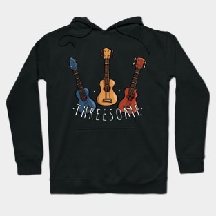 Threesome Uke Collection Hawaii Cheeky Ukulele Fun Hoodie